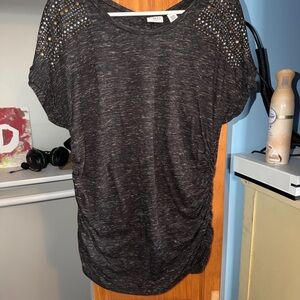 Cato Black Studded Short Sleeve Top